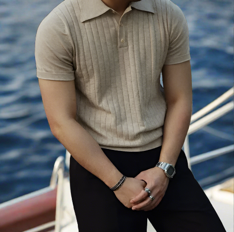Classic Men's Striped Polo Shirt – Effortless Elegance for Every Occasion 1