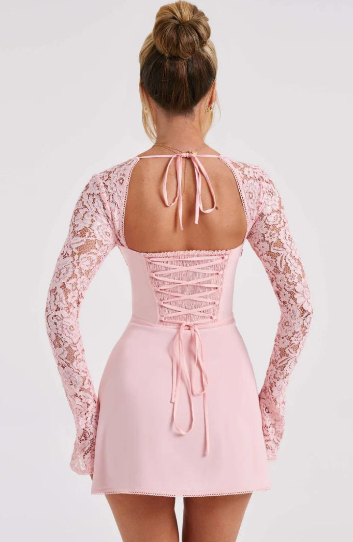 Elysia Women's Mini Dress | Floral Lace with Flared Sleeves, Versatile Summer Style 7