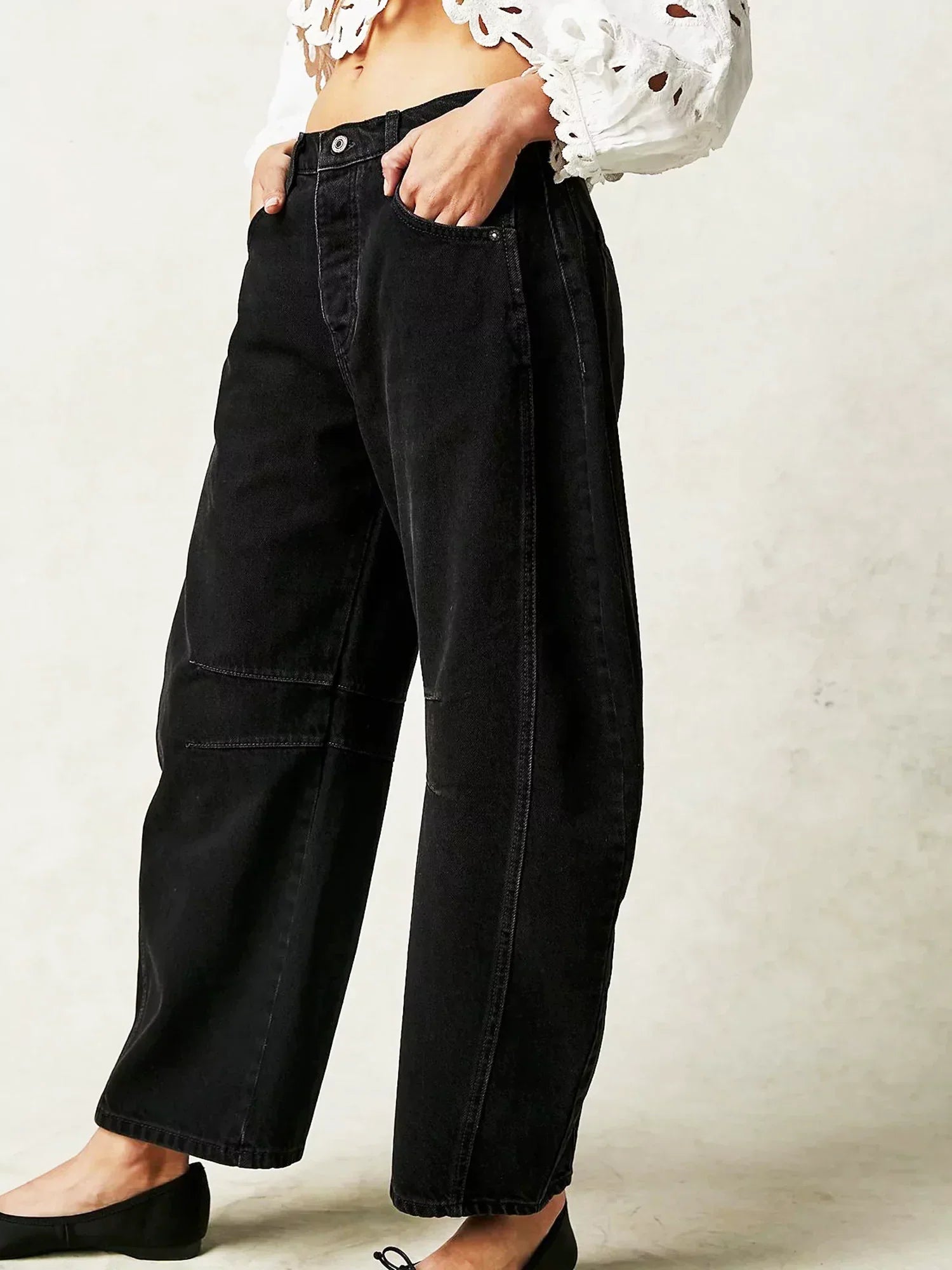 Lila Women's Wide Leg Jeans | Mid-Rise, Leopard Print 4