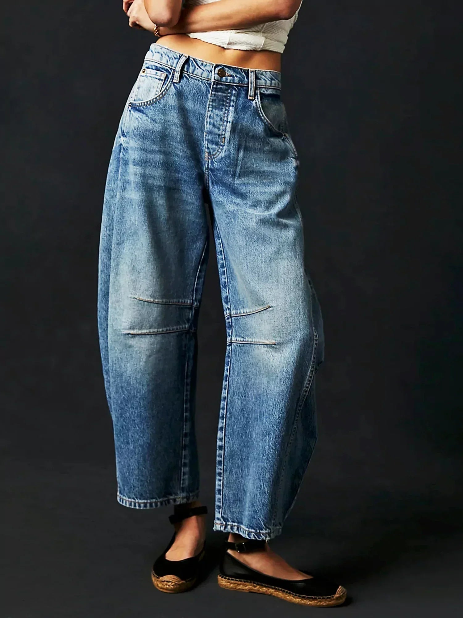 Lila Women's Wide Leg Jeans | Mid-Rise, Leopard Print 5