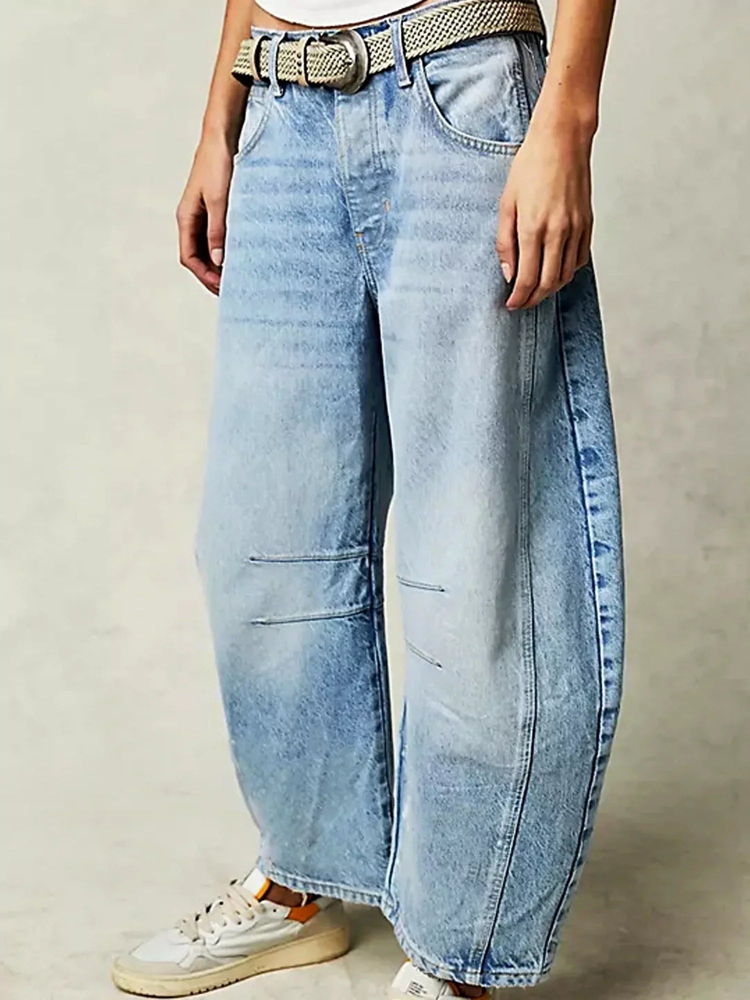 Lila Women's Wide Leg Jeans | Mid-Rise, Leopard Print 8