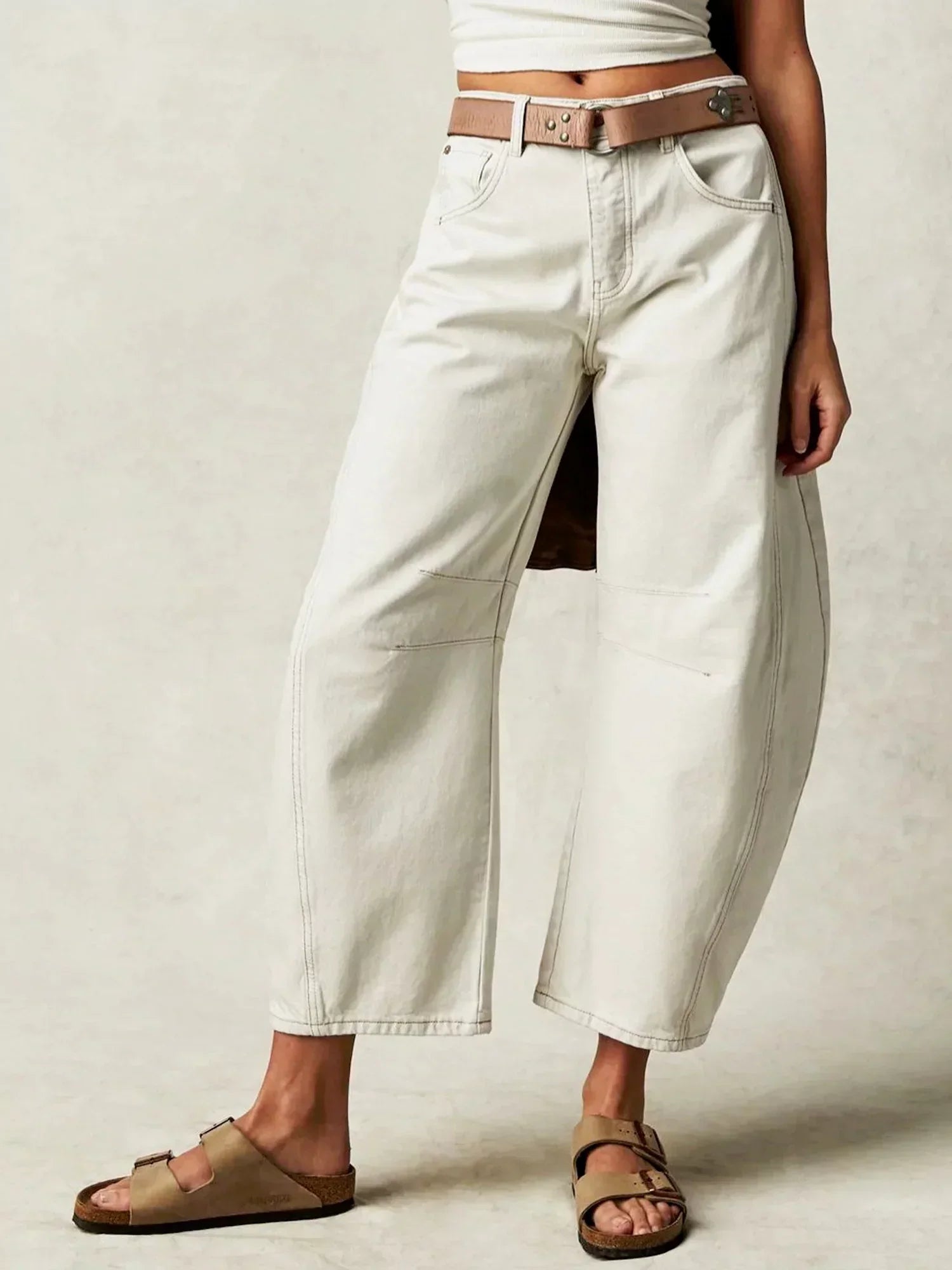 Lila Women's Wide Leg Jeans | Mid-Rise, Leopard Print 9