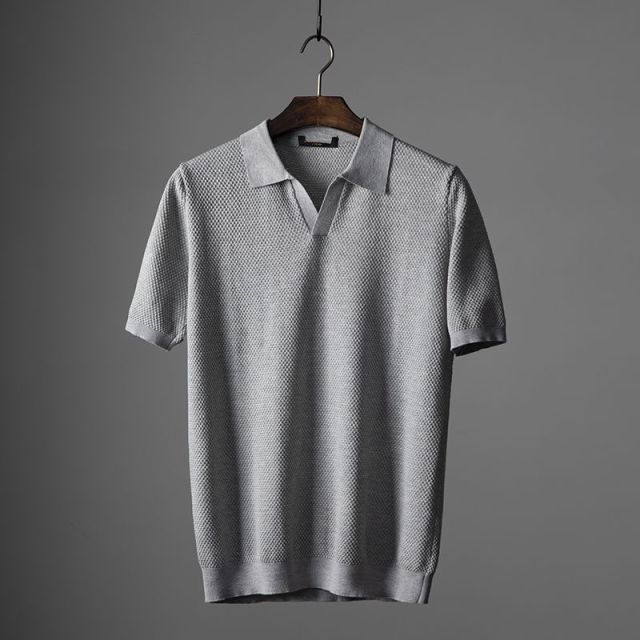 Men's Knitted Polo Shirt – Effortless Style with Contemporary Fit 0