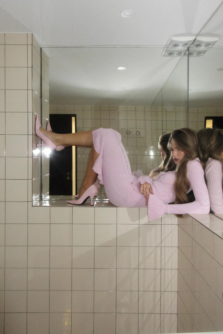 Mina Women's Midi Dress | Soft Ribbed Knit, Casual & Formal 1