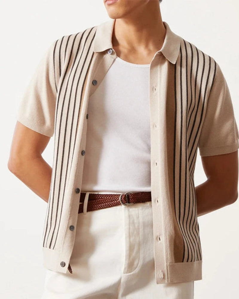 Monte Carlo Knit Polo – Stylish Vertical Stripes for Effortless Comfort 3