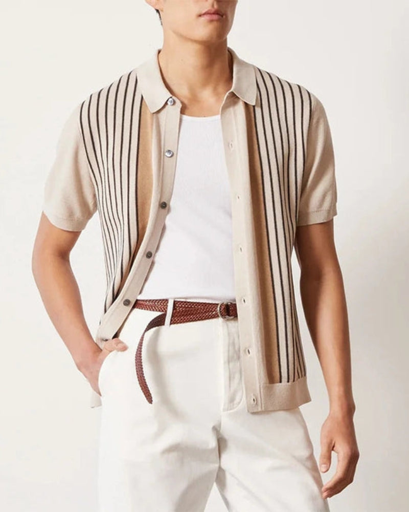 Monte Carlo Knit Polo – Stylish Vertical Stripes for Effortless Comfort 4