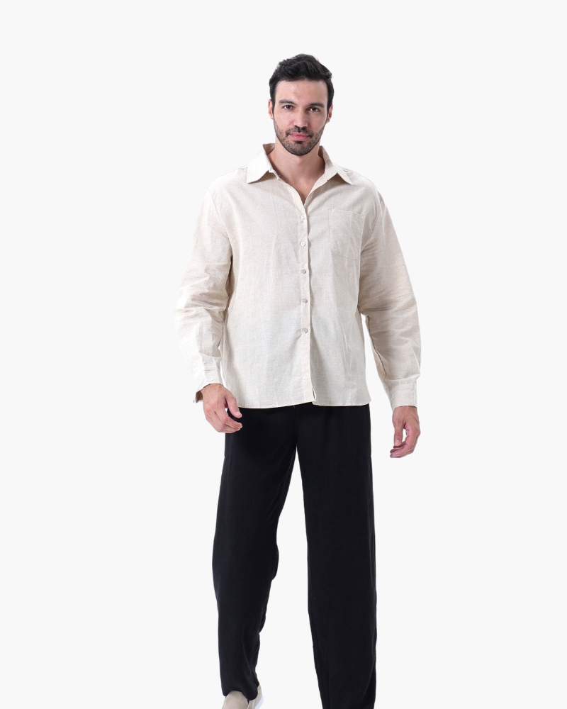 Olin Men's Long Sleeve T-Shirt | Lightweight Linen, Casual 5