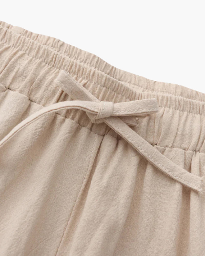 Zanzi Women's Wide Leg Pants | 100% Linen, Lightweight White 4