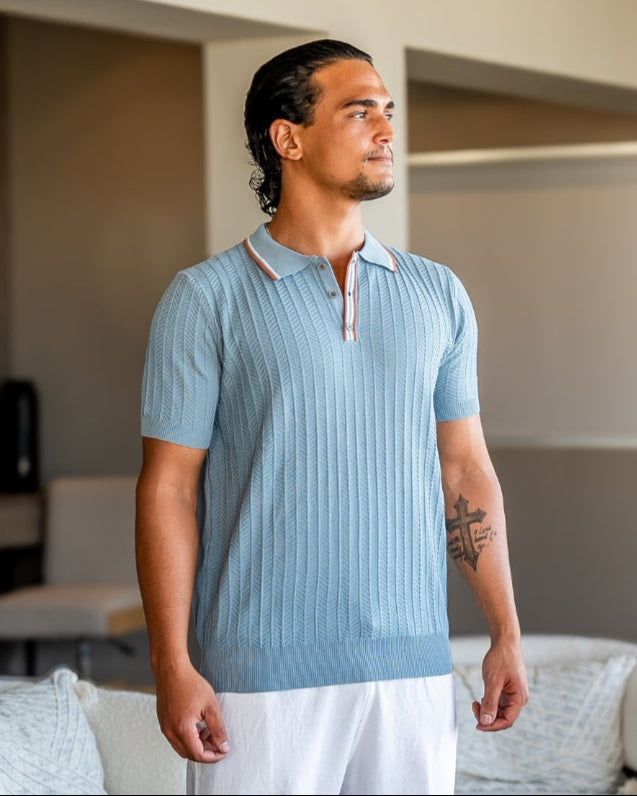 Aston Men's Polo Shirt | Viscose-Polyester Blend, Tailored Fit 1