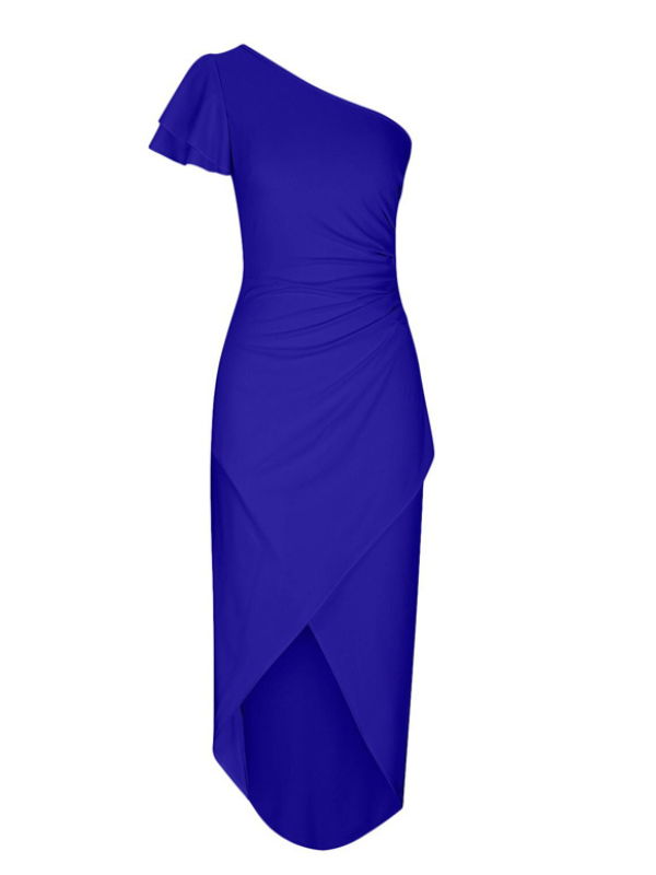 Ava Women's Cocktail Dress | One Shoulder, Ruffle Trim, Elegant 3