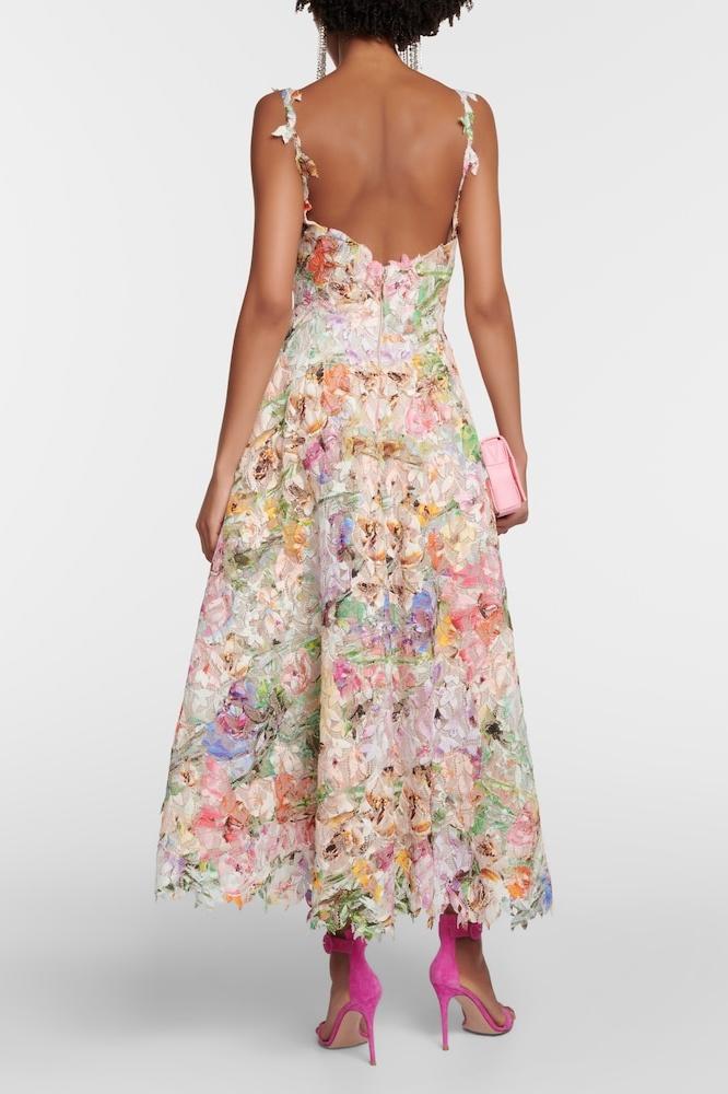 Bella Women's Midi Dress | Floral Embroidery, Lightweight Summer Outfit 2