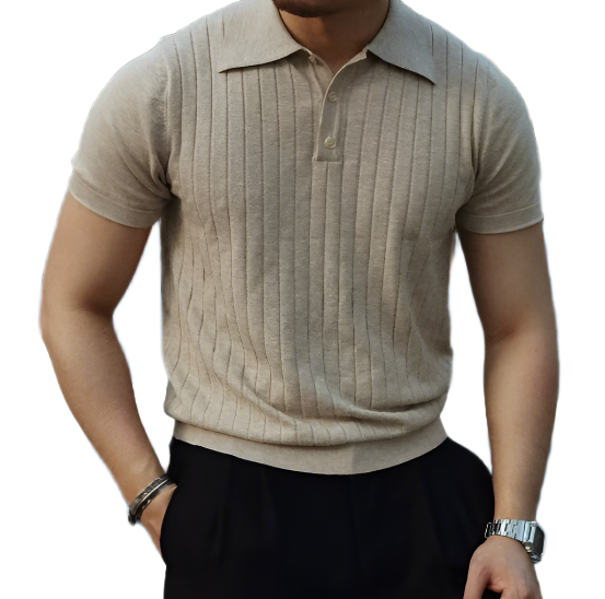 Classic Men's Striped Polo Shirt – Effortless Elegance for Every Occasion 01