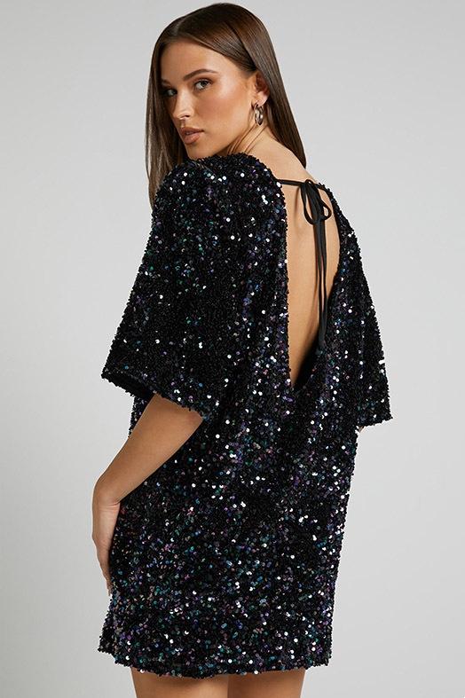 Cleo Women's Mini Dress | Dazzling Sequin, Backless Cocktail Dress 6