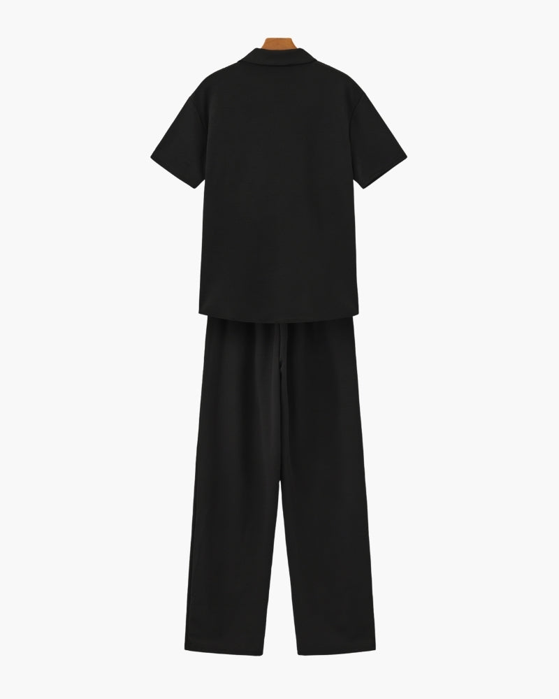 Cotton Polo & Pantalon Set – Chic Comfort for Relaxed Days 1