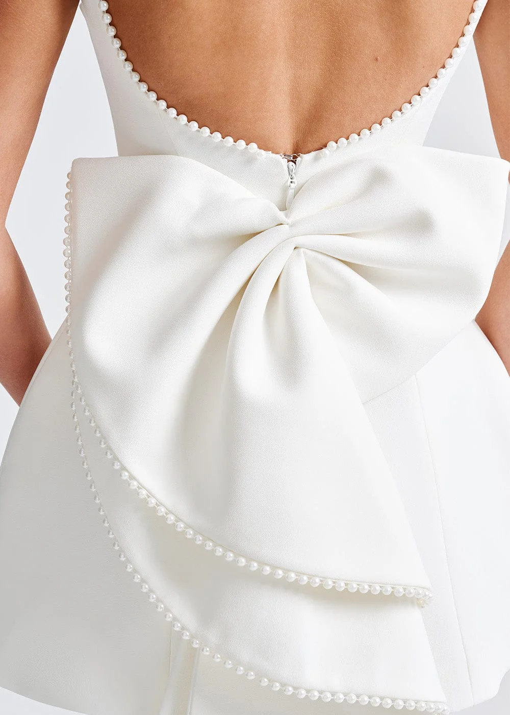 Elysian Women's Mini Dress | Pearl Embellished, Elegant Cocktail Dress 2