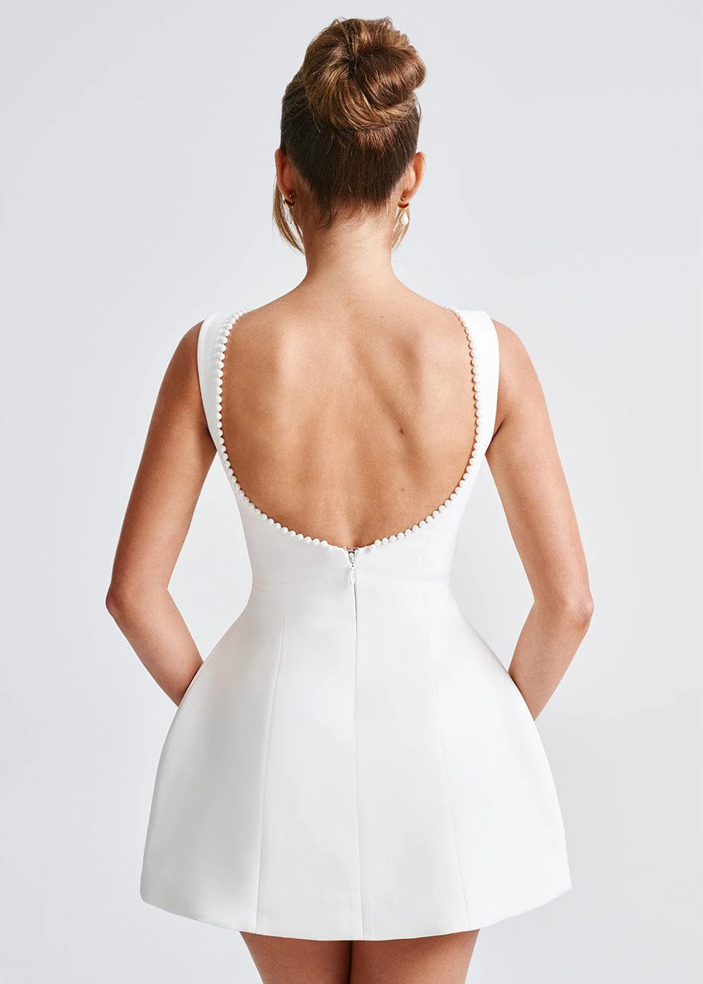 Elysian Women's Mini Dress | Pearl Embellished, Elegant Cocktail Dress 5