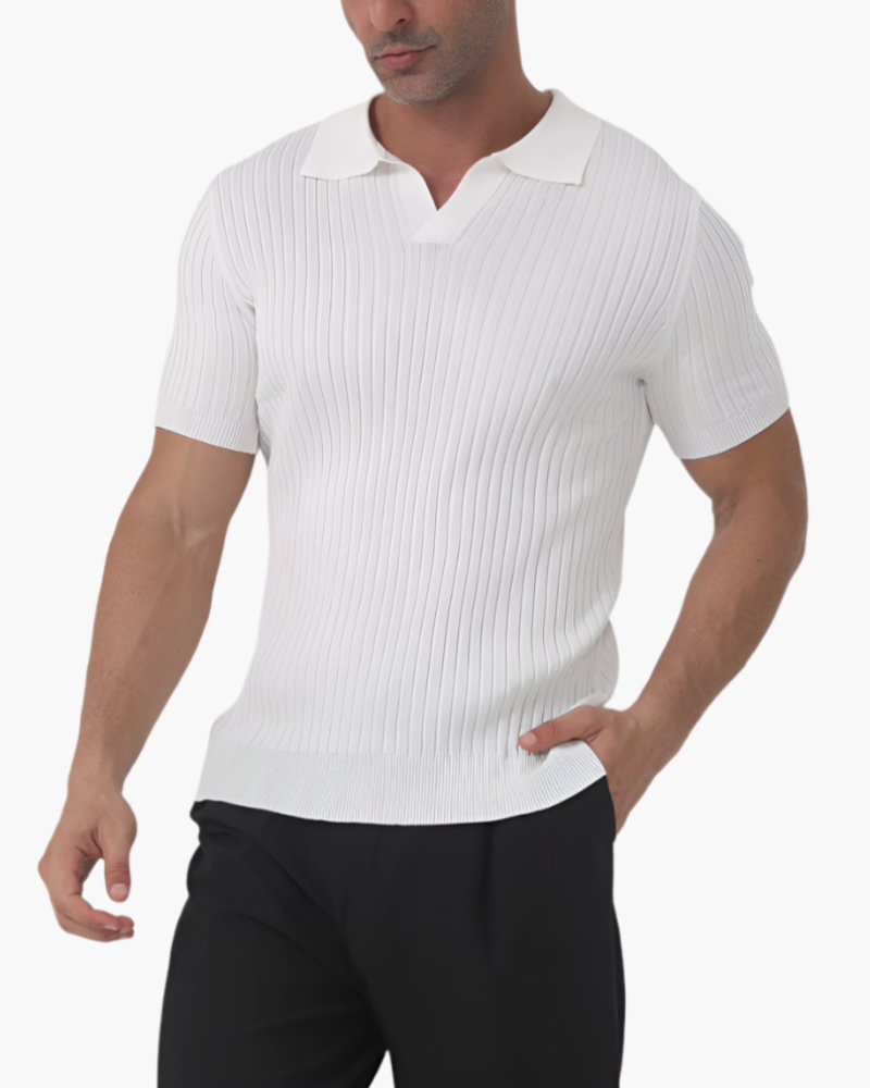 Florence Ribbed Cotton Polo Shirt – Effortless Style for Active Days 0