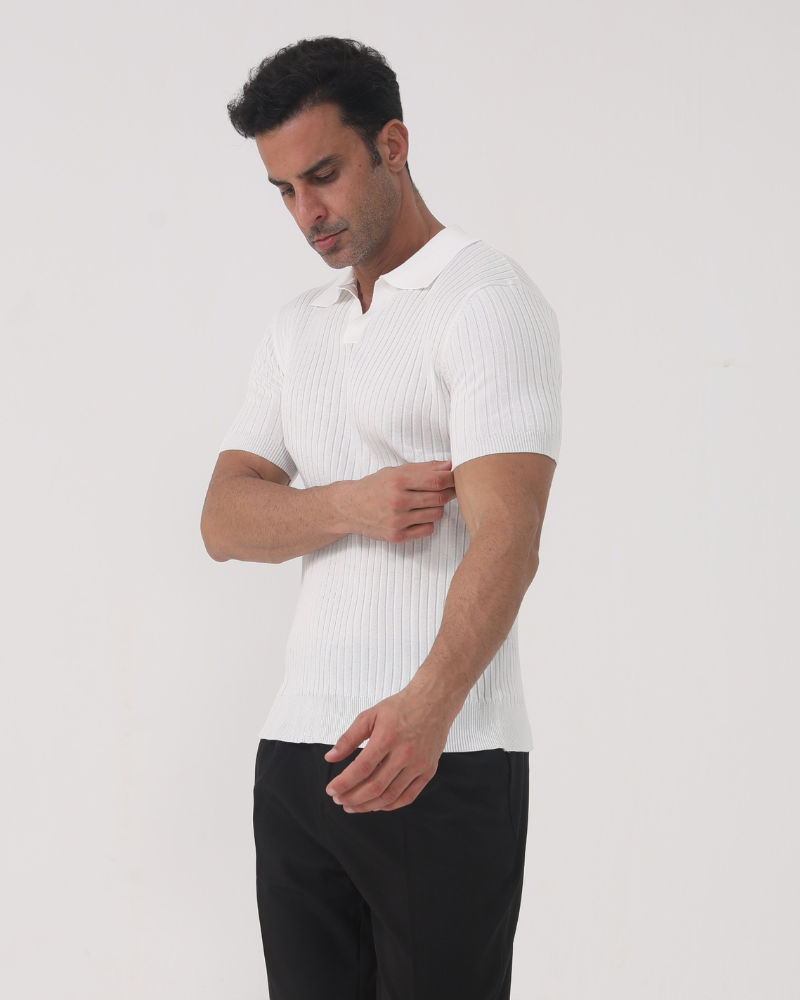 Florence Ribbed Cotton Polo Shirt – Effortless Style for Active Days 1