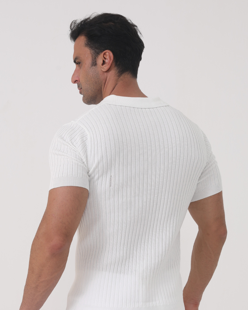 Florence Ribbed Cotton Polo Shirt – Effortless Style for Active Days 2