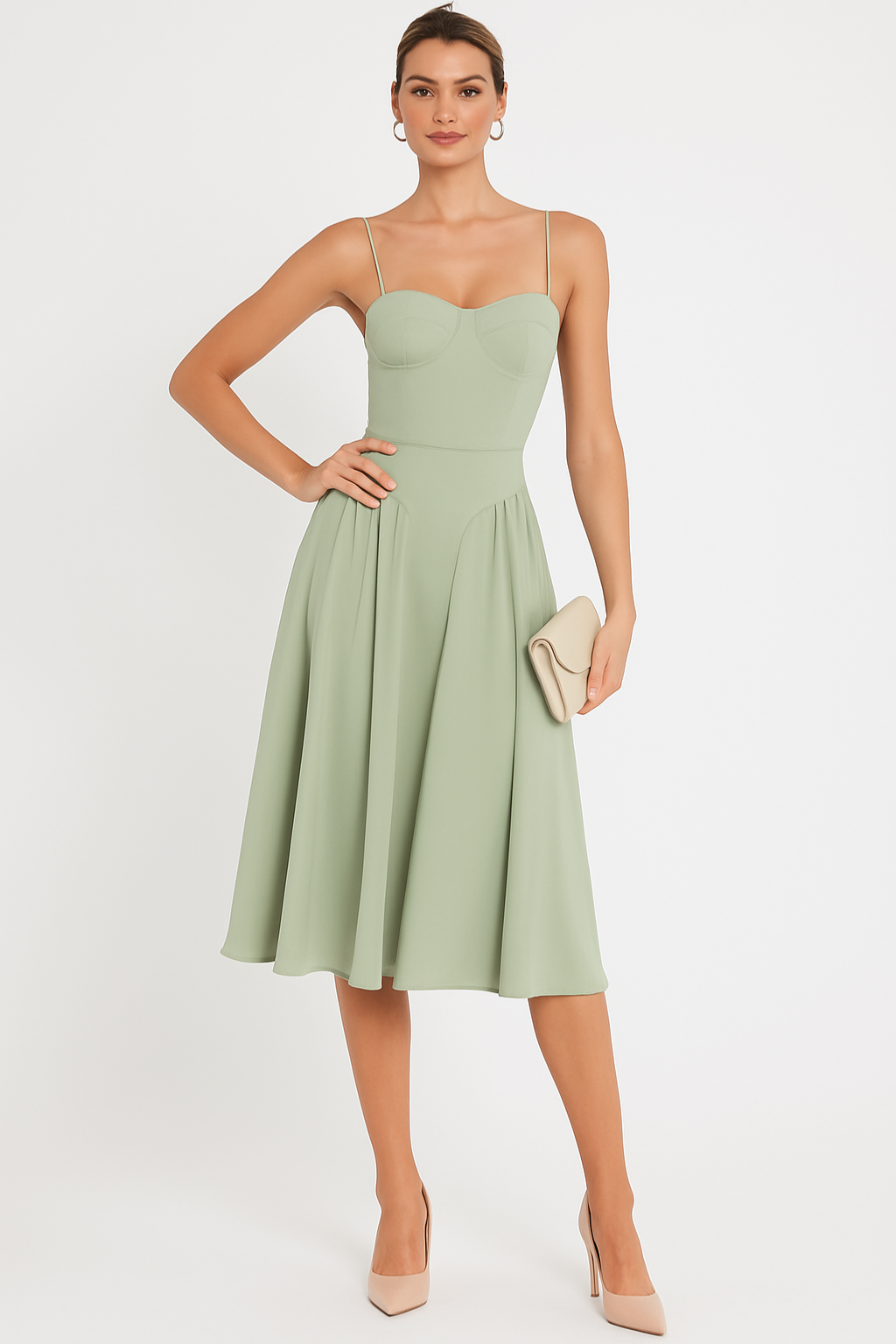 Ivy Women's Cocktail Dress | Structured Corset Design, Midi Length 0