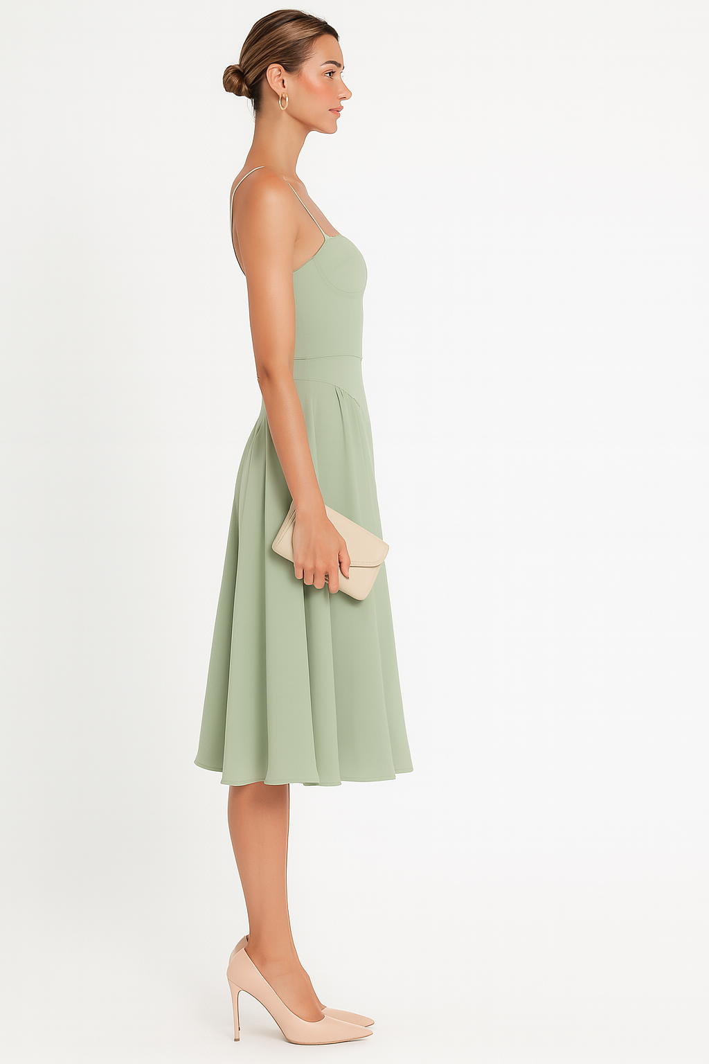 Ivy Women's Cocktail Dress | Structured Corset Design, Midi Length 2