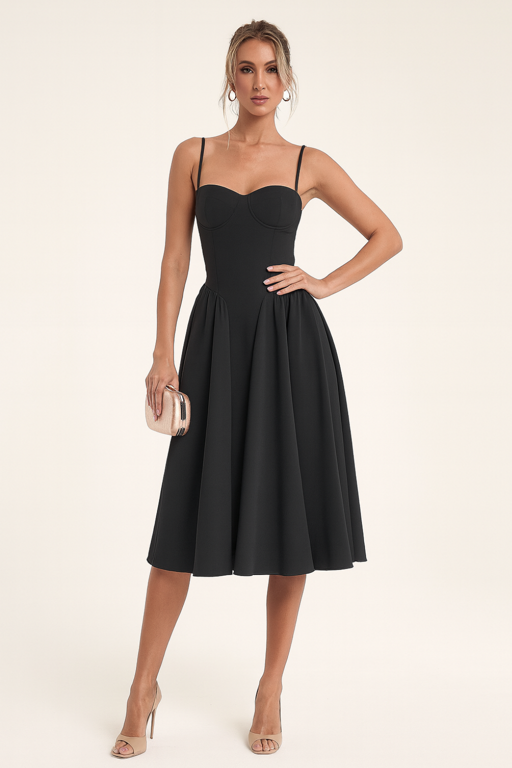 Ivy Women's Cocktail Dress | Structured Corset Design, Midi Length 6
