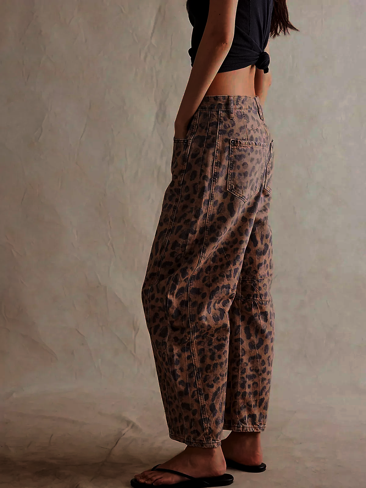 Lila Women's Wide Leg Jeans | Mid-Rise, Leopard Print 1
