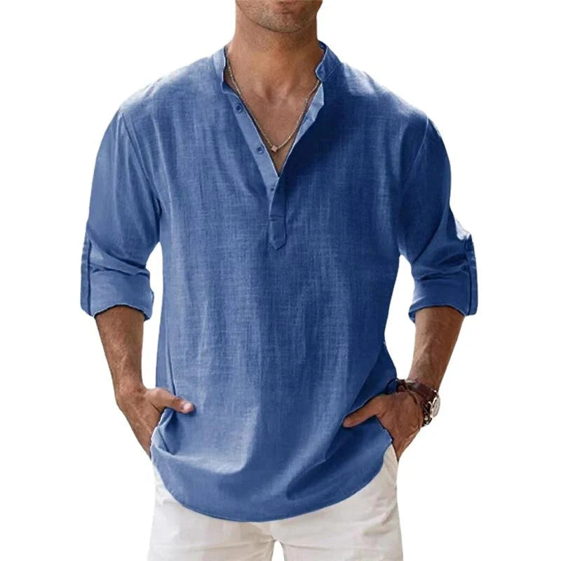 Men’s Long Sleeve Polo Shirt – Elevate Your Look with Effortless Style 1