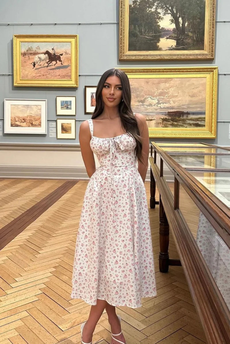 Misty Women's Midi Dress | Floral Print, Sweetheart Neckline 3