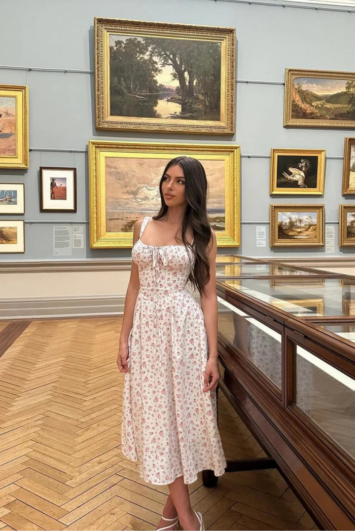 Misty Women's Midi Dress | Floral Print, Sweetheart Neckline 4