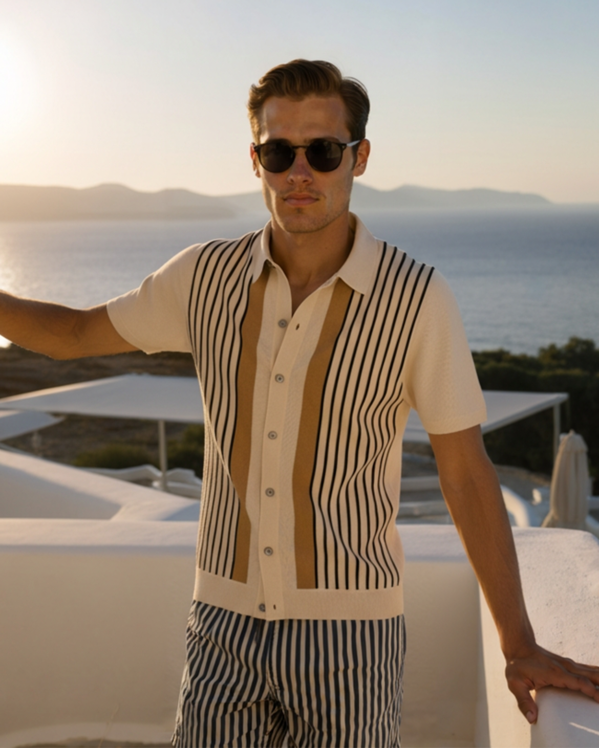 Monte Carlo Knit Polo – Stylish Vertical Stripes for Effortless Comfort 1