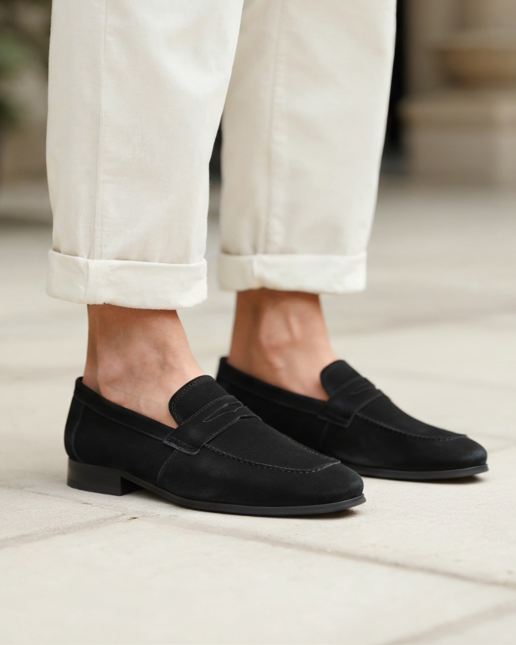 Oasis Men's Penny Loafers | Soft Calf Suede, Elegant Slip-On Shoes 1