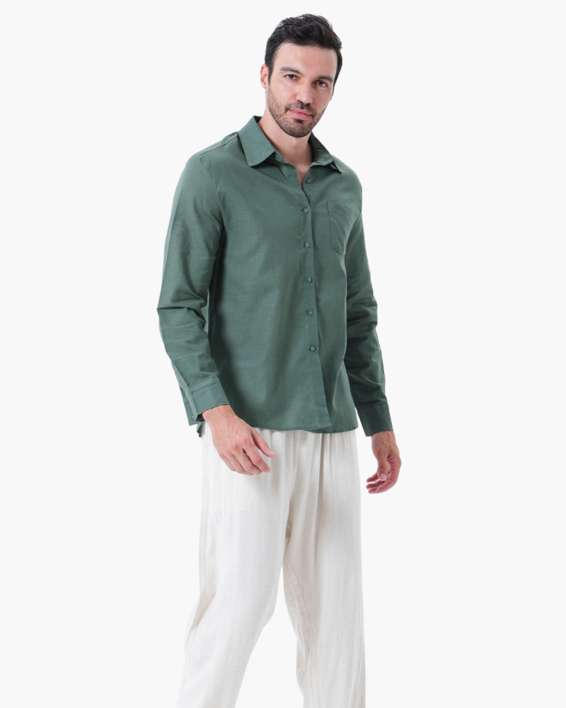 Olin Men's Long Sleeve T-Shirt | Lightweight Linen, Casual 3
