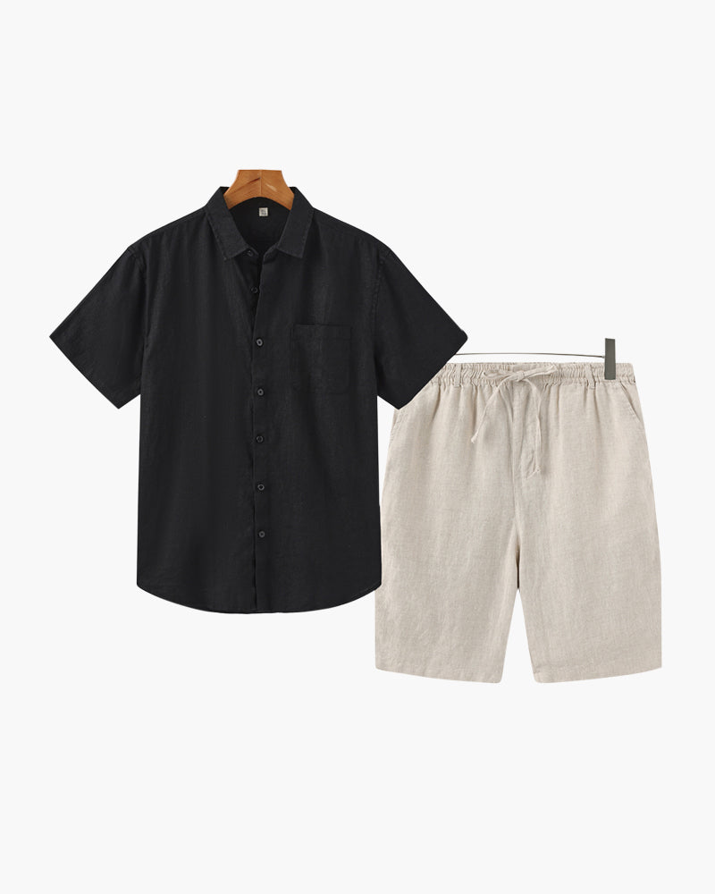 Olivine Men's Linen Shorts | 100% Lightweight Fabric, Casual 2