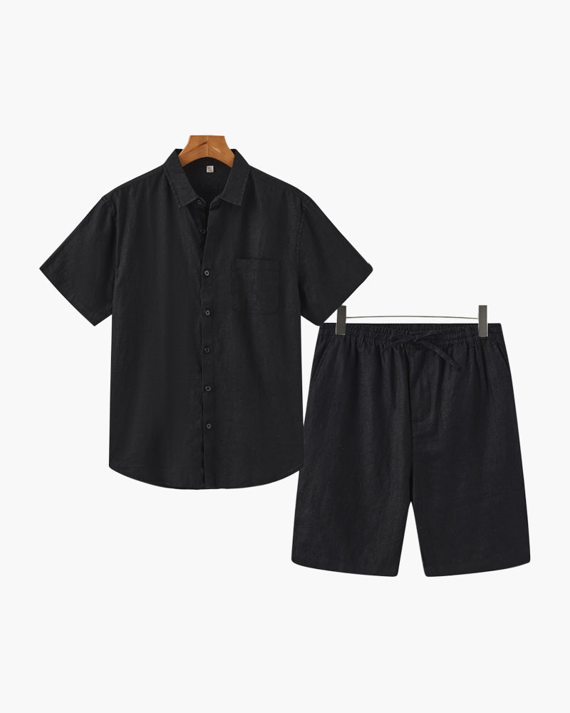 Olivine Men's Linen Shorts | 100% Lightweight Fabric, Casual 3