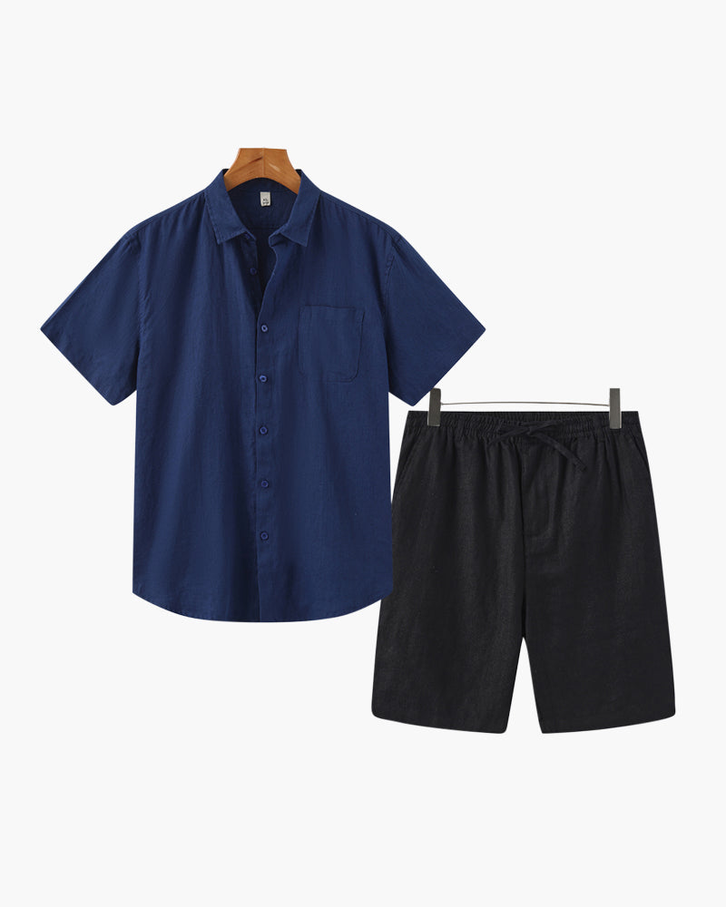Olivine Men's Linen Shorts | 100% Lightweight Fabric, Casual 5