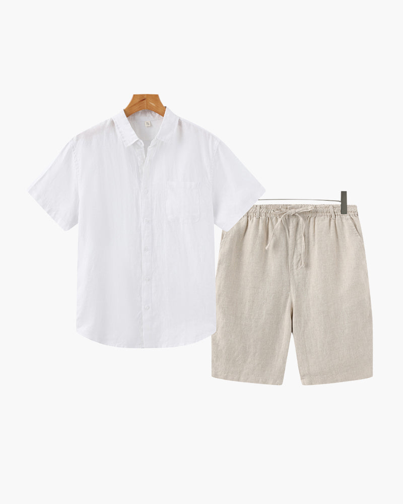 Olivine Men's Linen Shorts | 100% Lightweight Fabric, Casual 6
