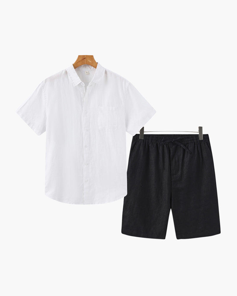 Olivine Men's Linen Shorts | 100% Lightweight Fabric, Casual 7