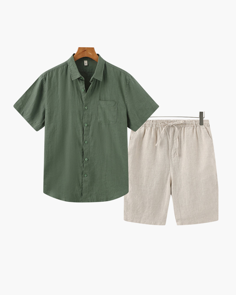 Olivine Men's Linen Shorts | 100% Lightweight Fabric, Casual 8