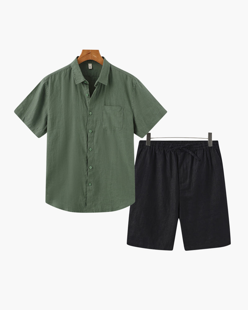 Olivine Men's Linen Shorts | 100% Lightweight Fabric, Casual 9