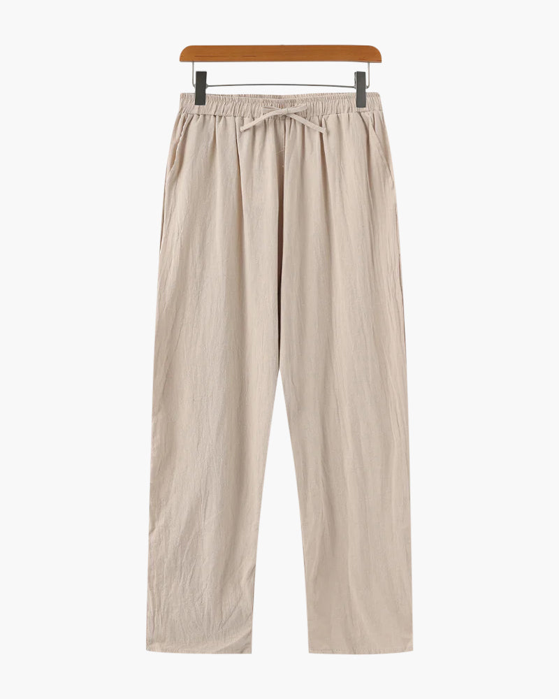 Zanzi Women's Wide Leg Pants | 100% Linen, Lightweight White 0
