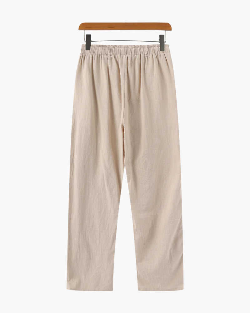 Zanzi Women's Wide Leg Pants | 100% Linen, Lightweight White 5
