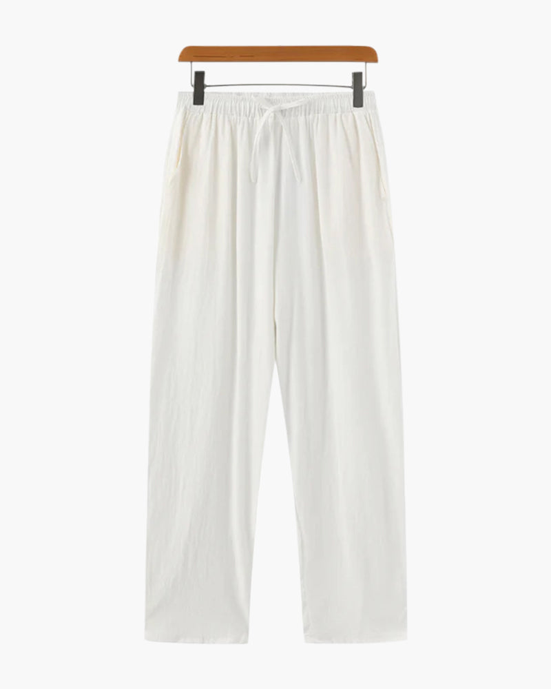 Zanzi Women's Wide Leg Pants | 100% Linen, Lightweight White 6