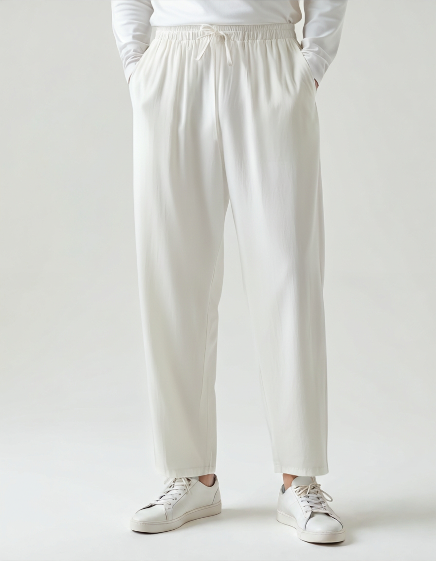 Zanzi Women's Wide Leg Pants | 100% Linen, Lightweight White 7